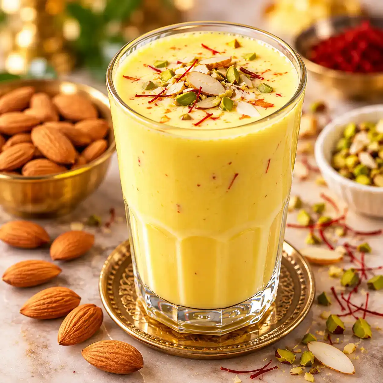Badam Milk — Indulge in the rich, comforting embrace of our Badam Milk at Apna Bazar - Eatery